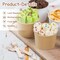 120 Packs Paper Ice Cream Cups 5 Ounce Disposable Soup Bowls Brown Dessert Bowls for Hot or Cold Food Party Supplies Treat Dessert Cups for Sundae Frozen Yogurt